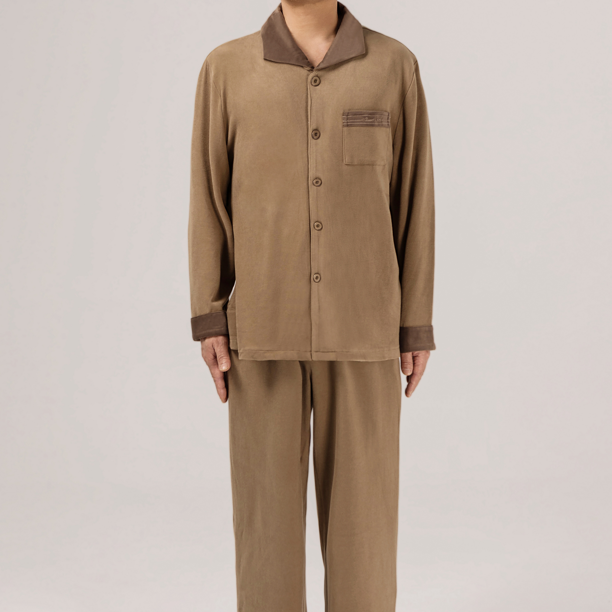Brown with Button-Front
