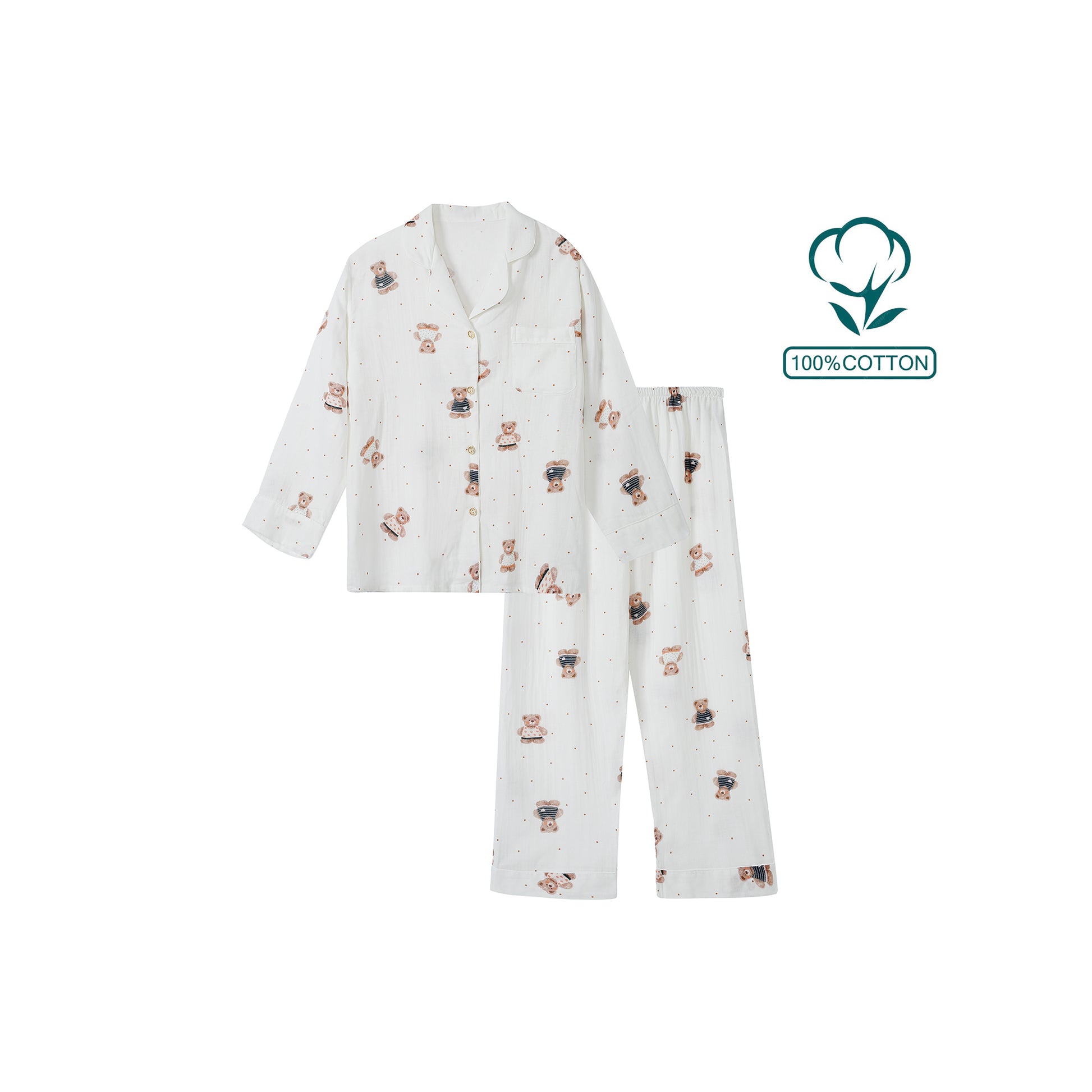 Glacier White with Teddy Print