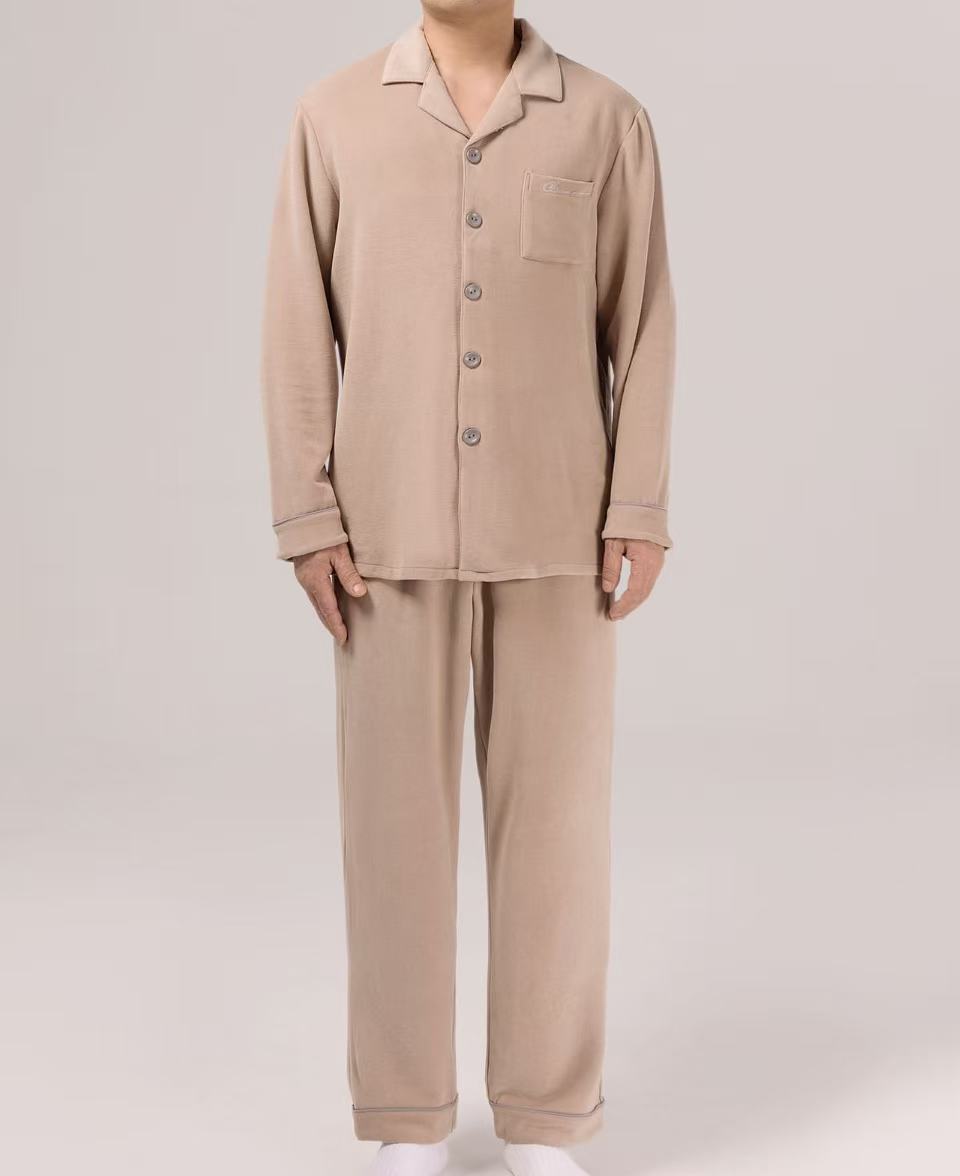 Cashmere Cotton - Beige Taupe with Button-Front