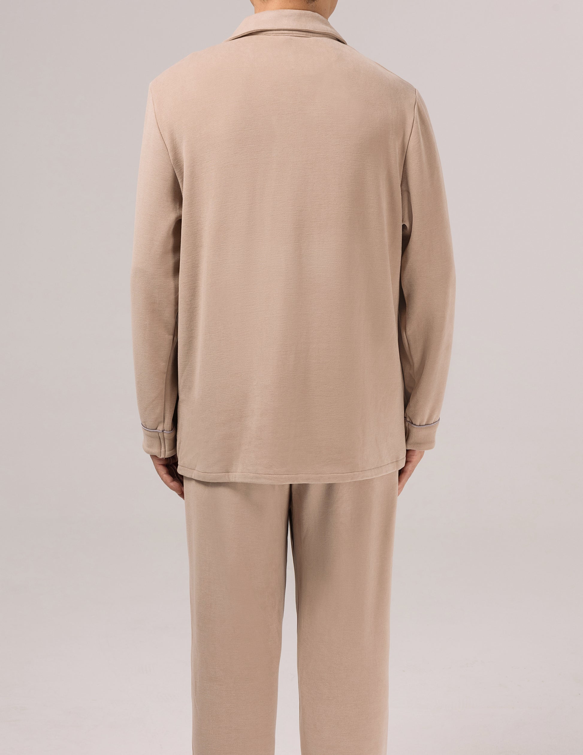 Cashmere Cotton - Beige Taupe with Button-Front