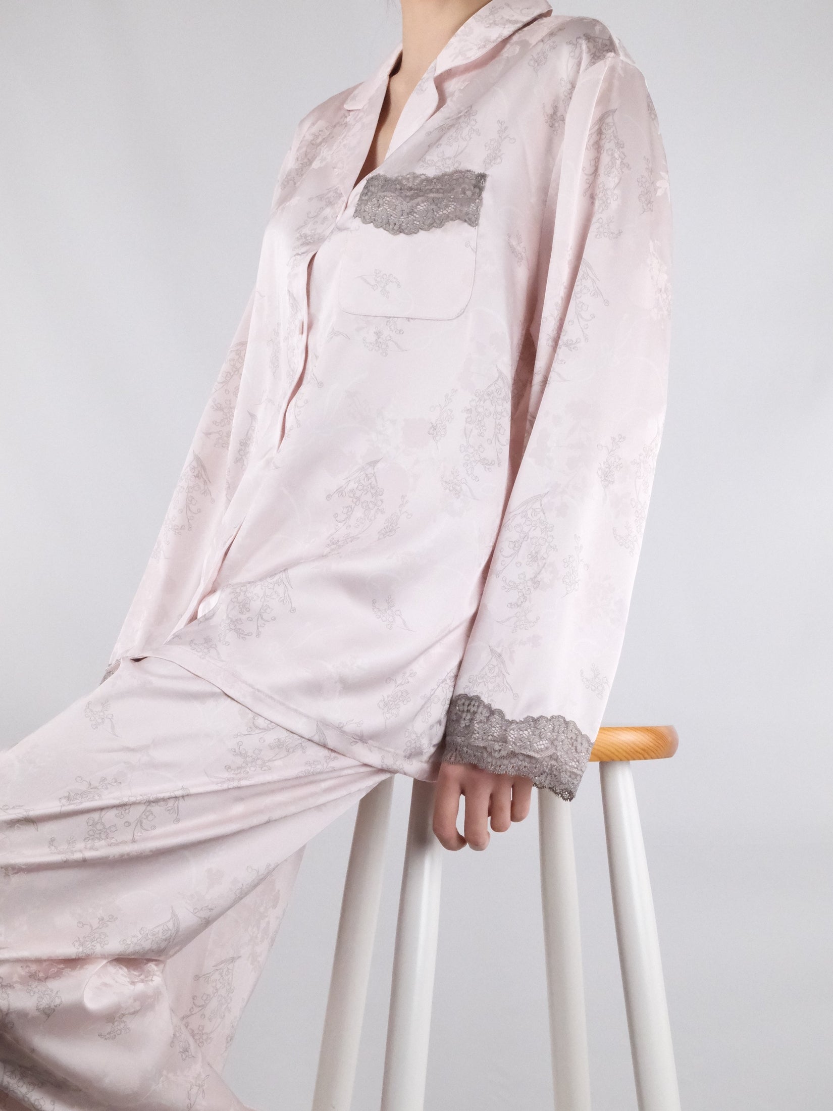 Pink Floral Print with Lace Trim