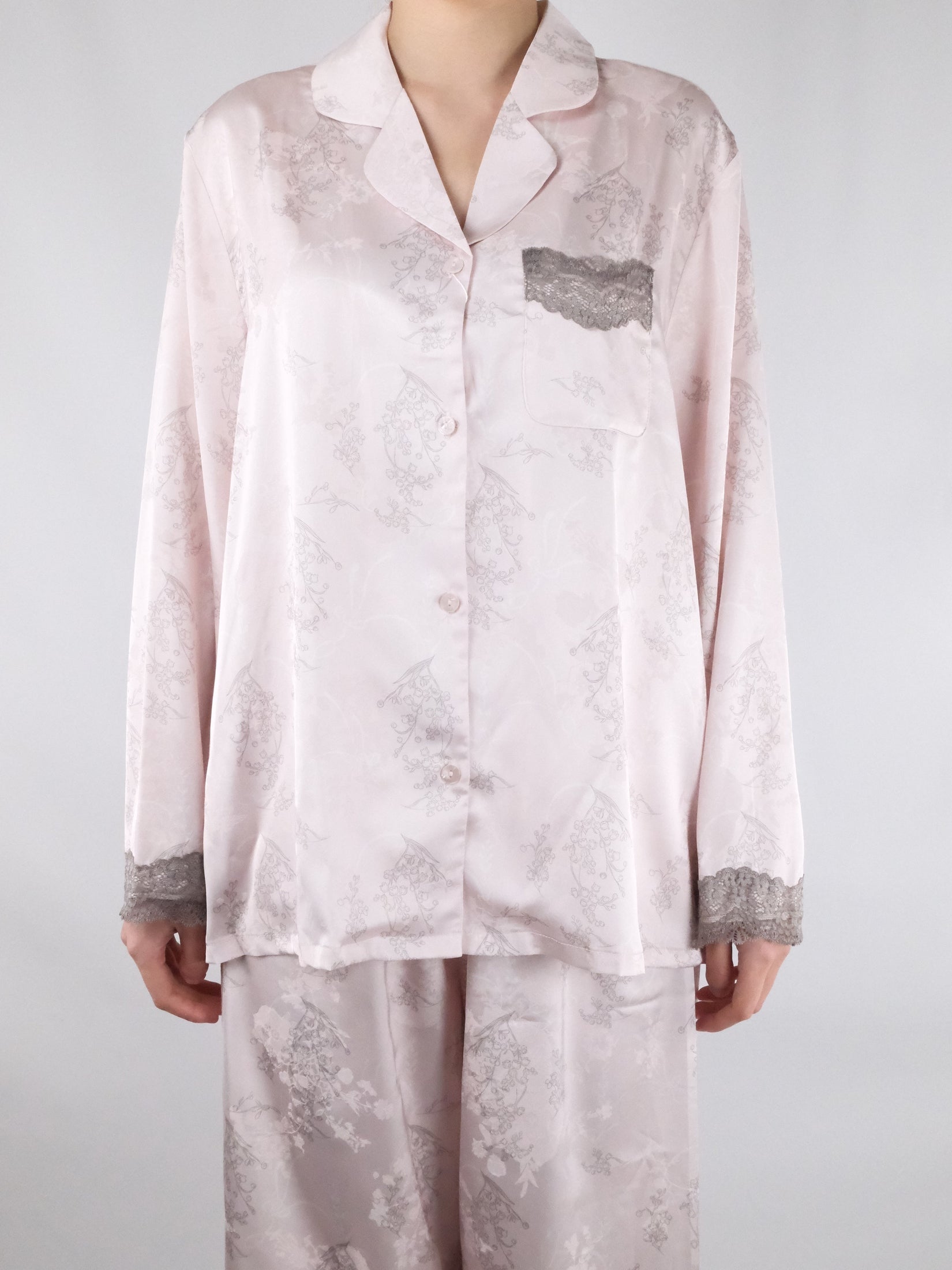 Pink Floral Print with Lace Trim