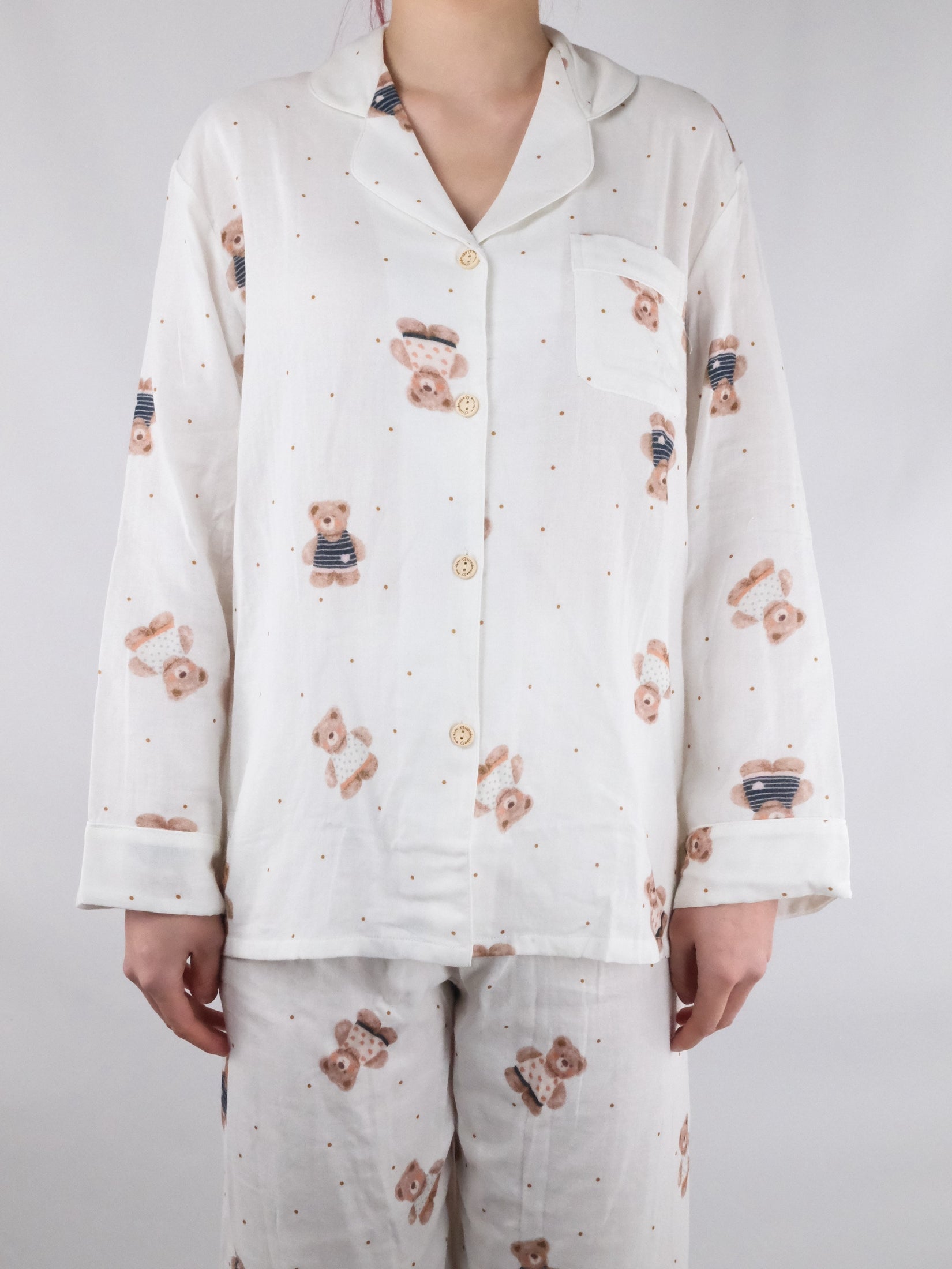 Glacier White with Teddy Print