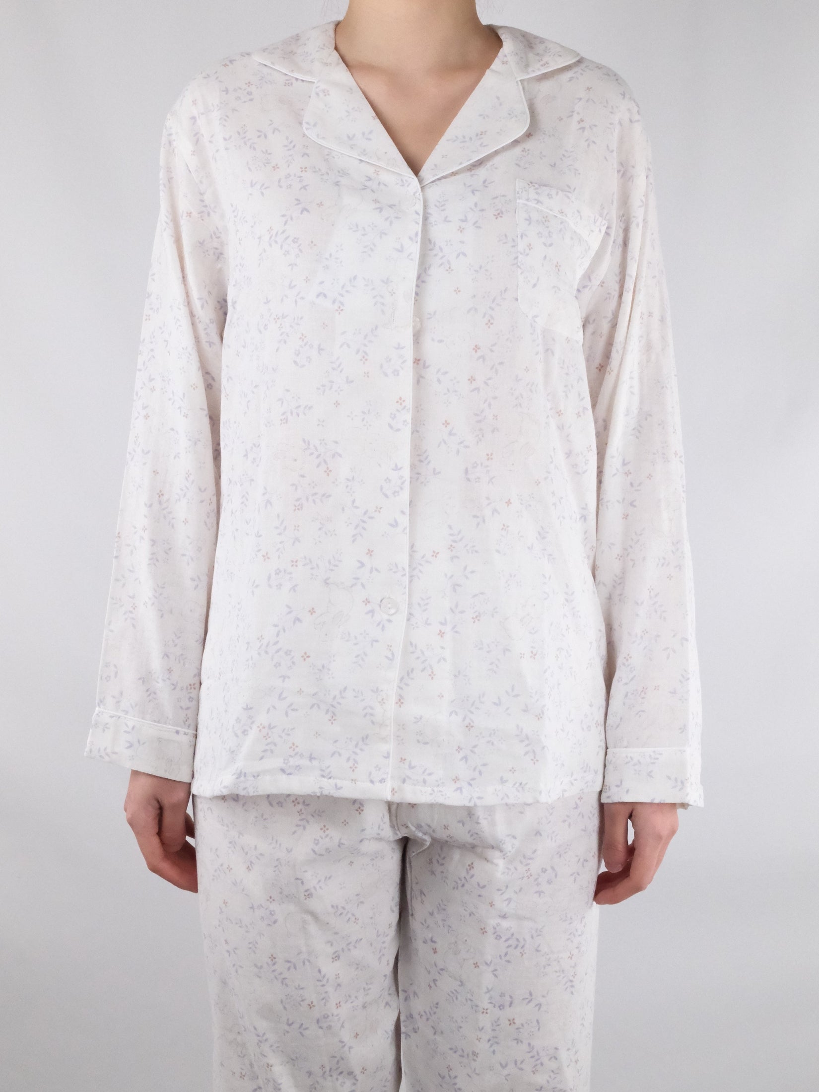 Glacier White Bunny and Leaves Print