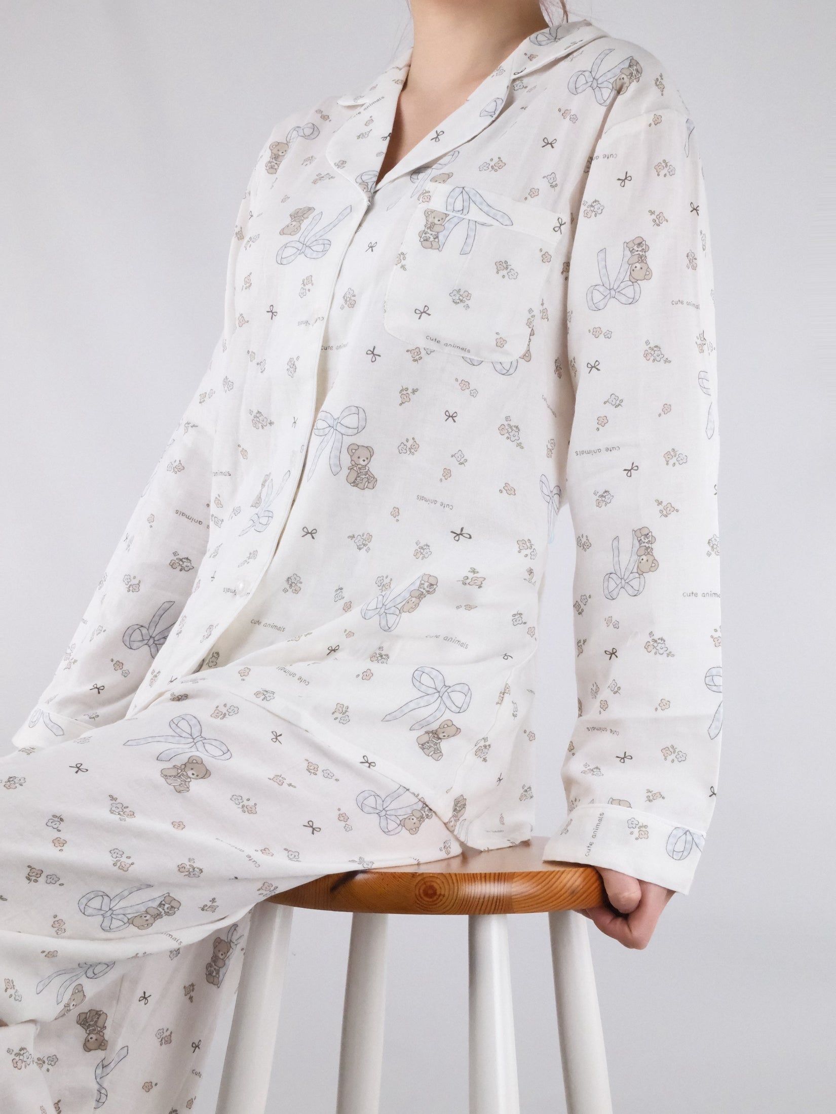 White Bears and Blue Bows Prints