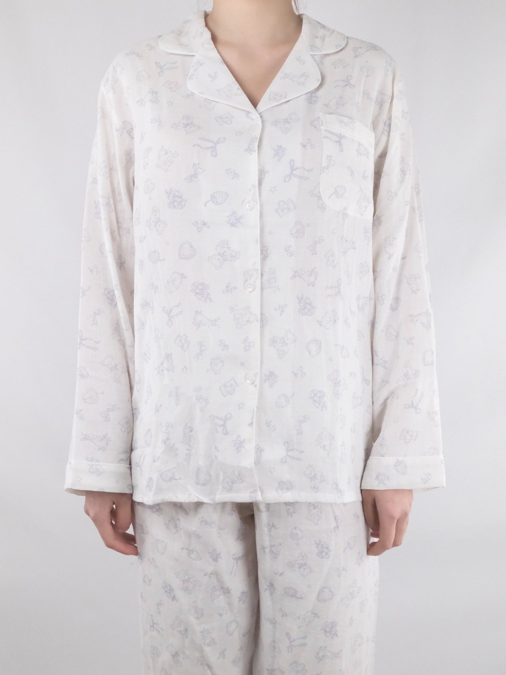 Glacier White with Blue Bunny & Berry Print