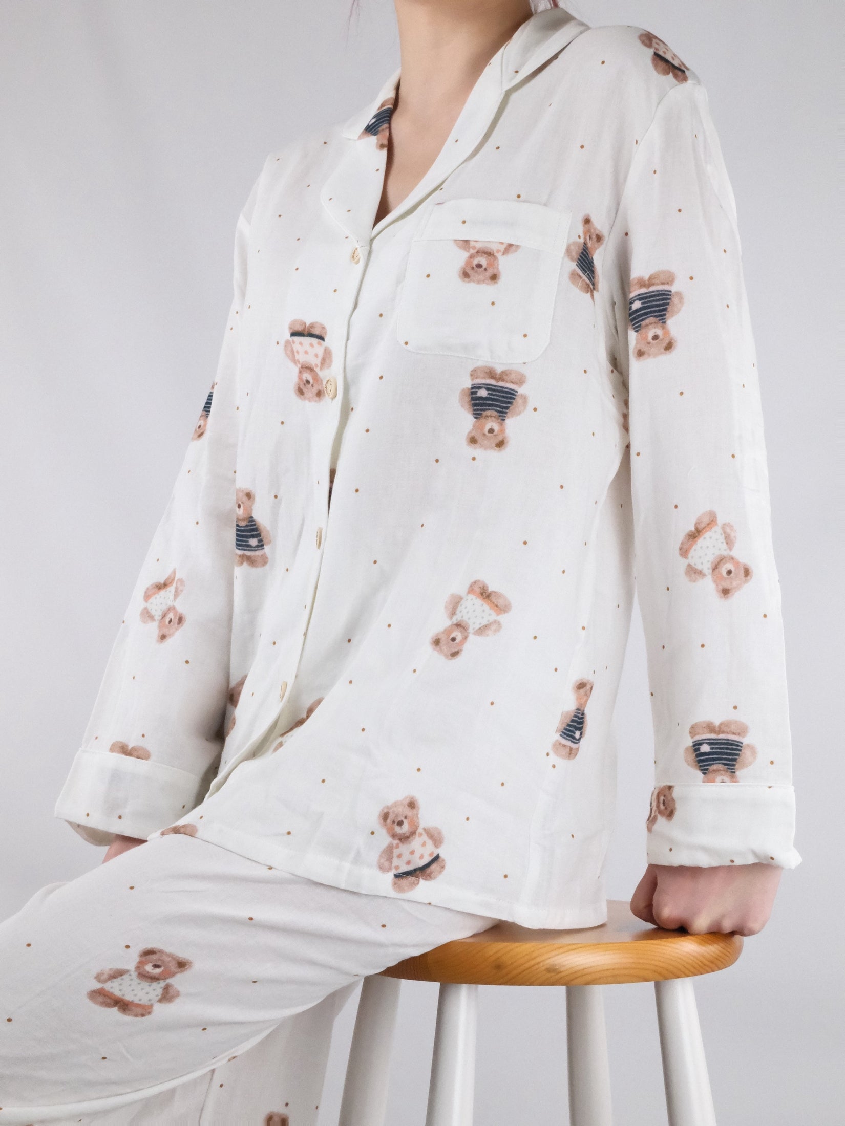 Glacier White with Teddy Print