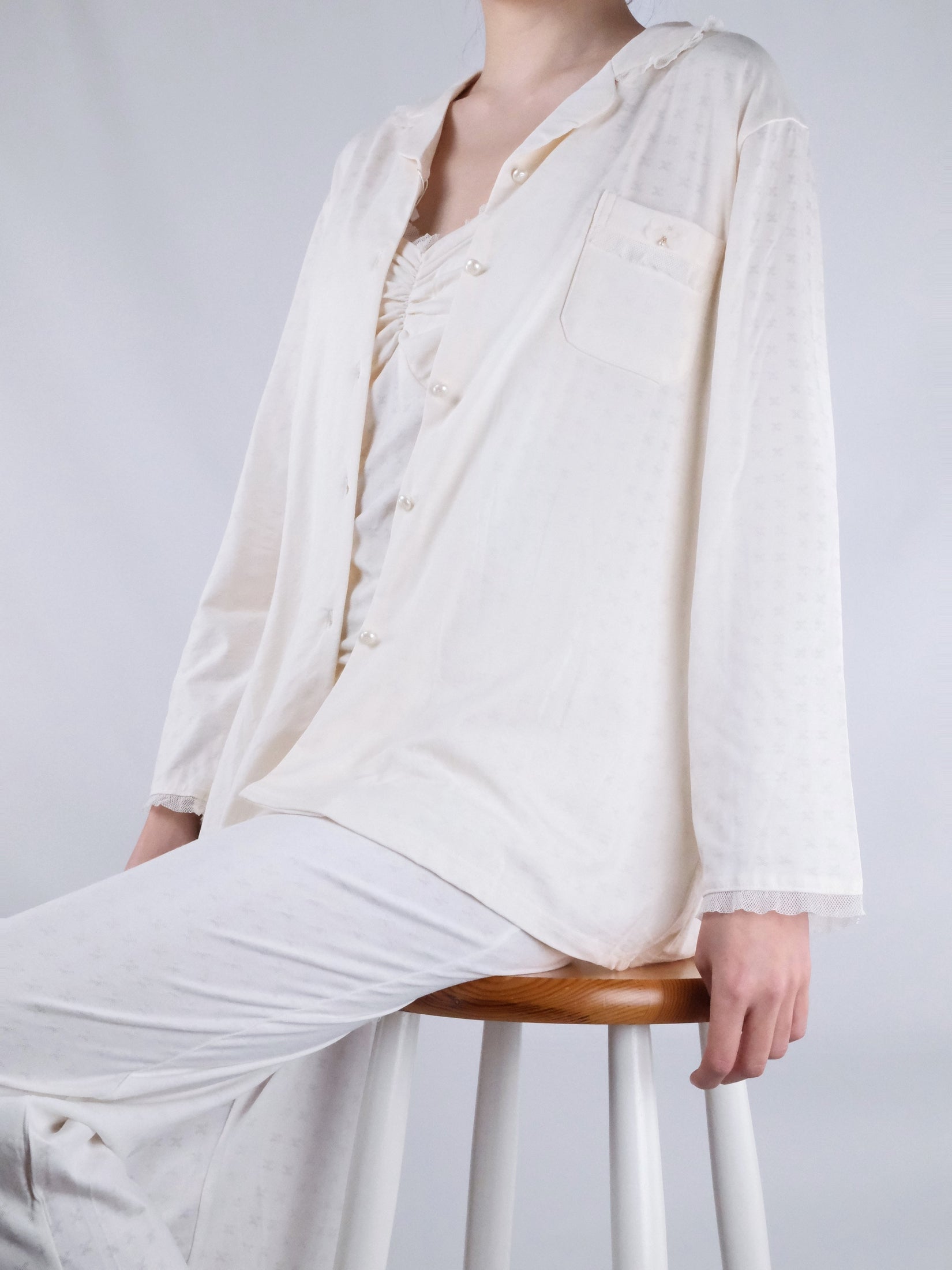 Cream 3-Piece with Detachable Cami