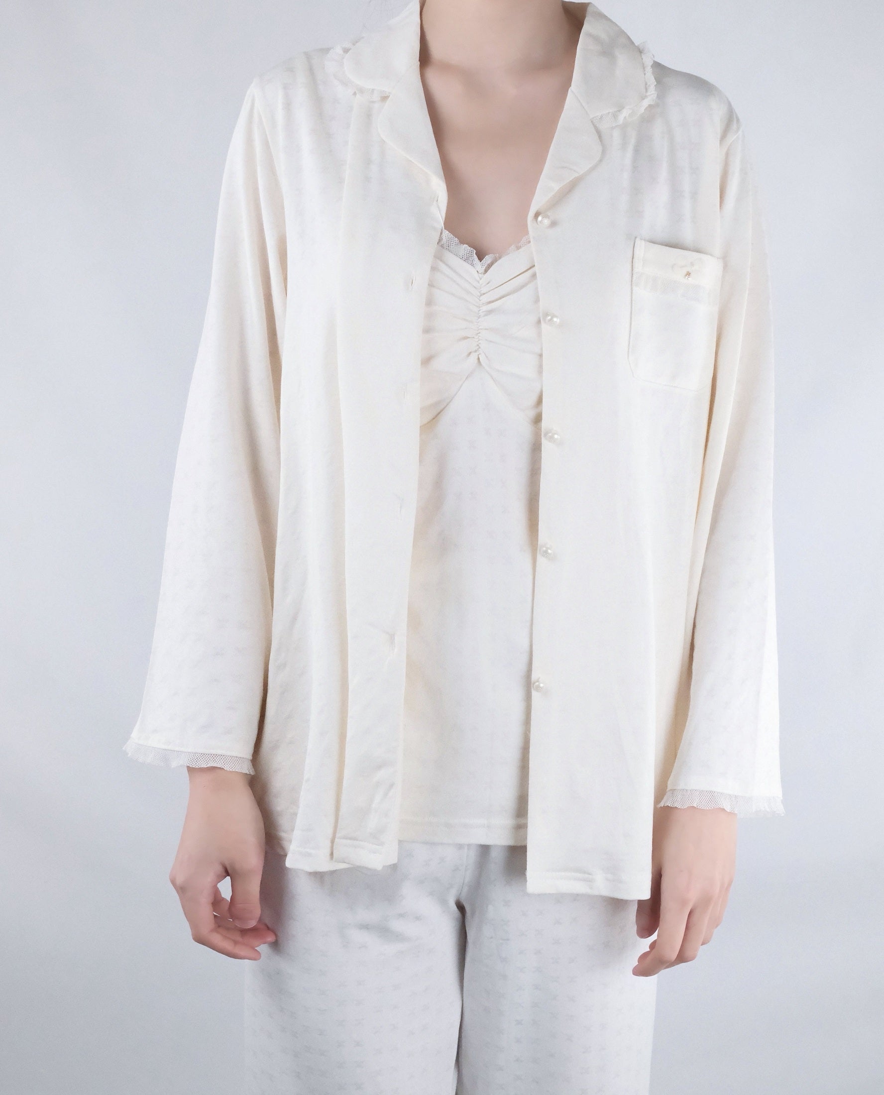 Cream 3-Piece with Detachable Cami