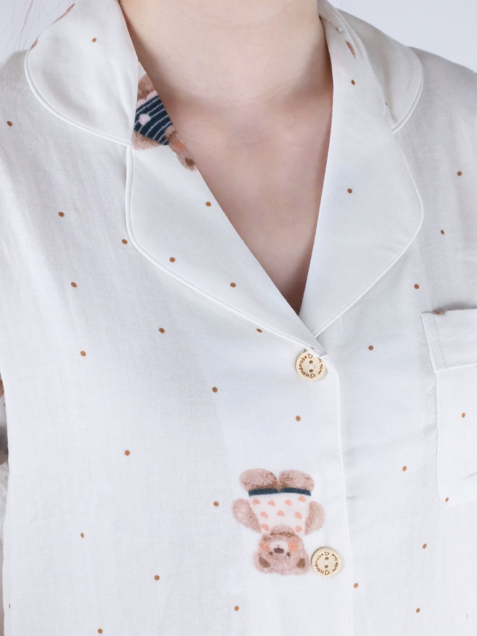 Glacier White with Teddy Print