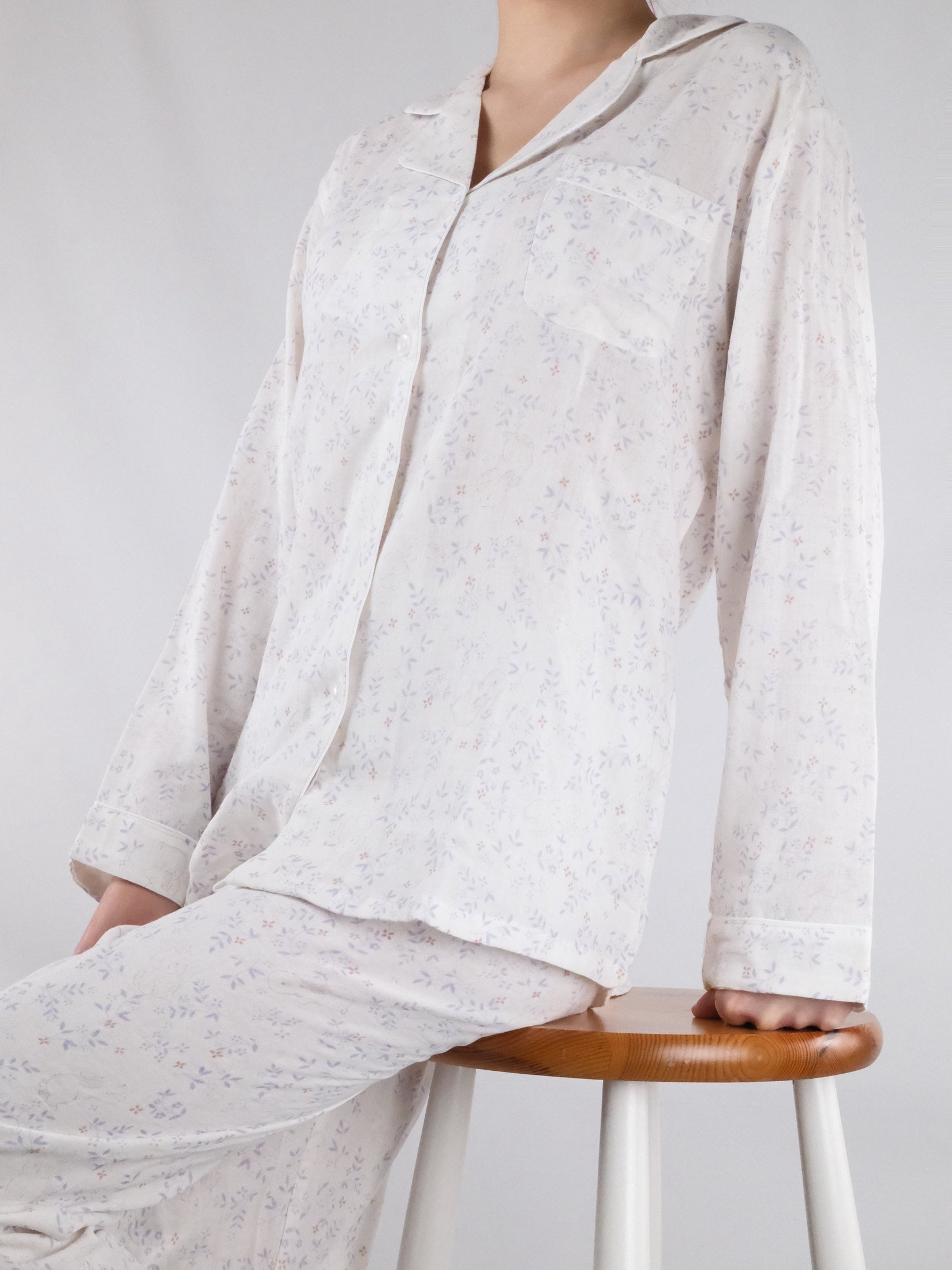 Glacier White Bunny and Leaves Print