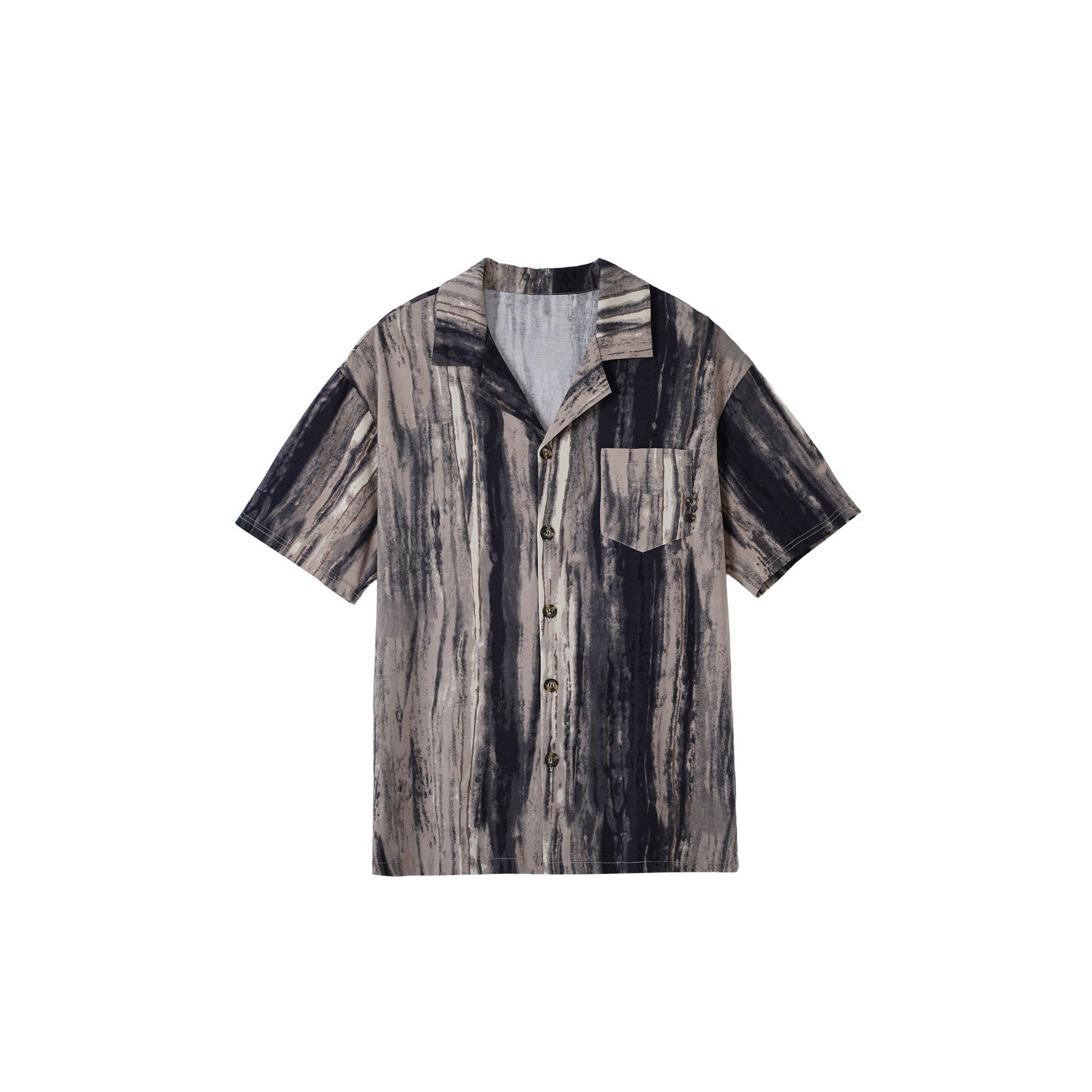 Abstract Graphic Print with Button-Front