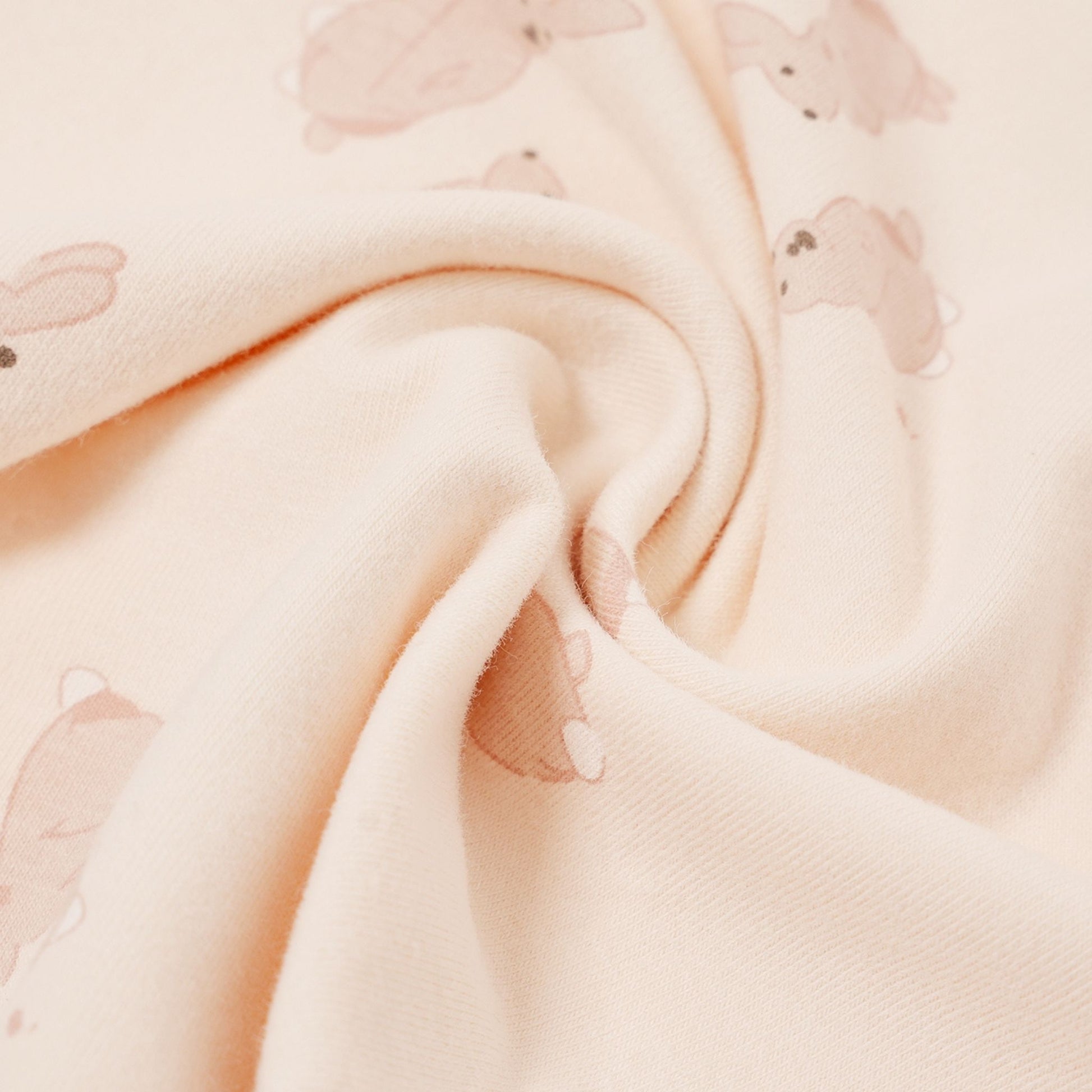Peach Parisian Cottagecore Ruffled Collar with Bunny Print