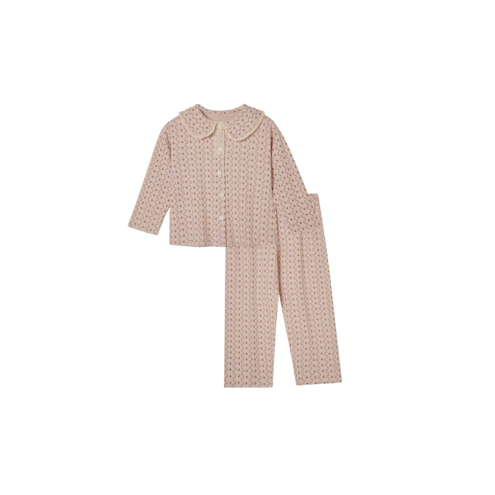 Blush Pink Parisian Cottagecore with Floral Print and Lace Trim