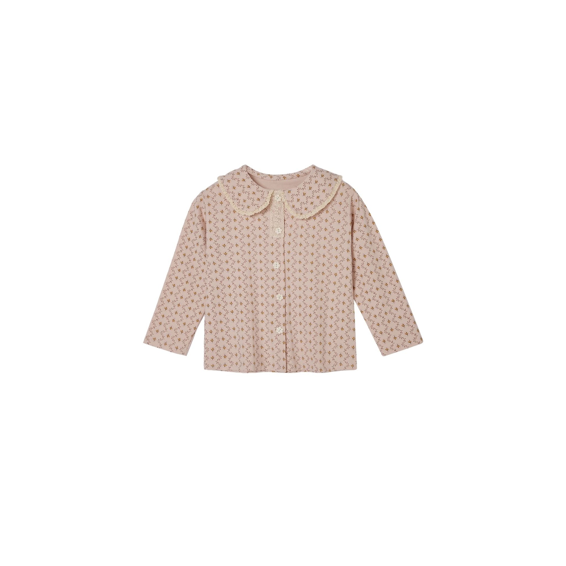 Blush Pink Parisian Cottagecore with Floral Print and Lace Trim