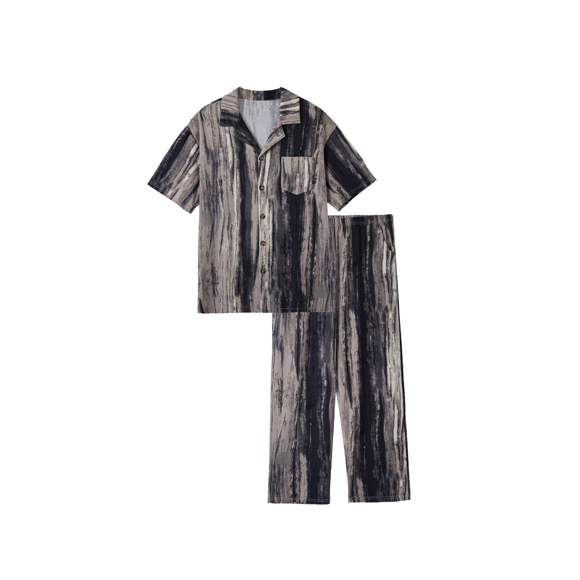 Abstract Graphic Print with Button-Front