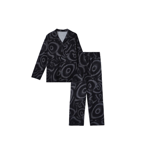 Abstract Spiral Print with Button-Front