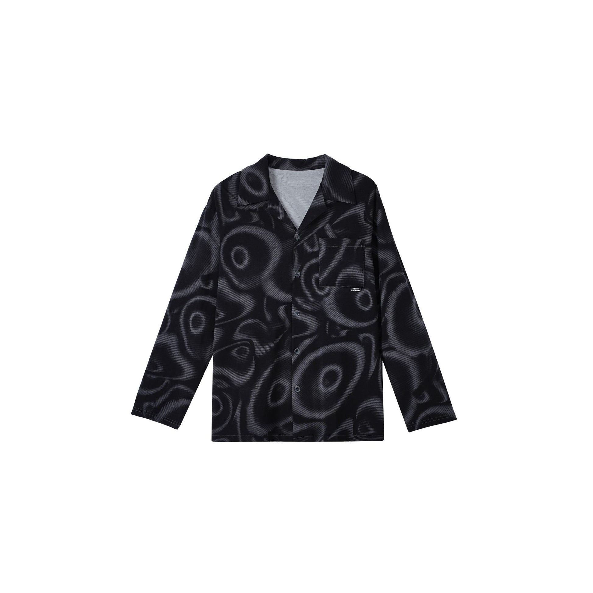 Abstract Spiral Print with Button-Front