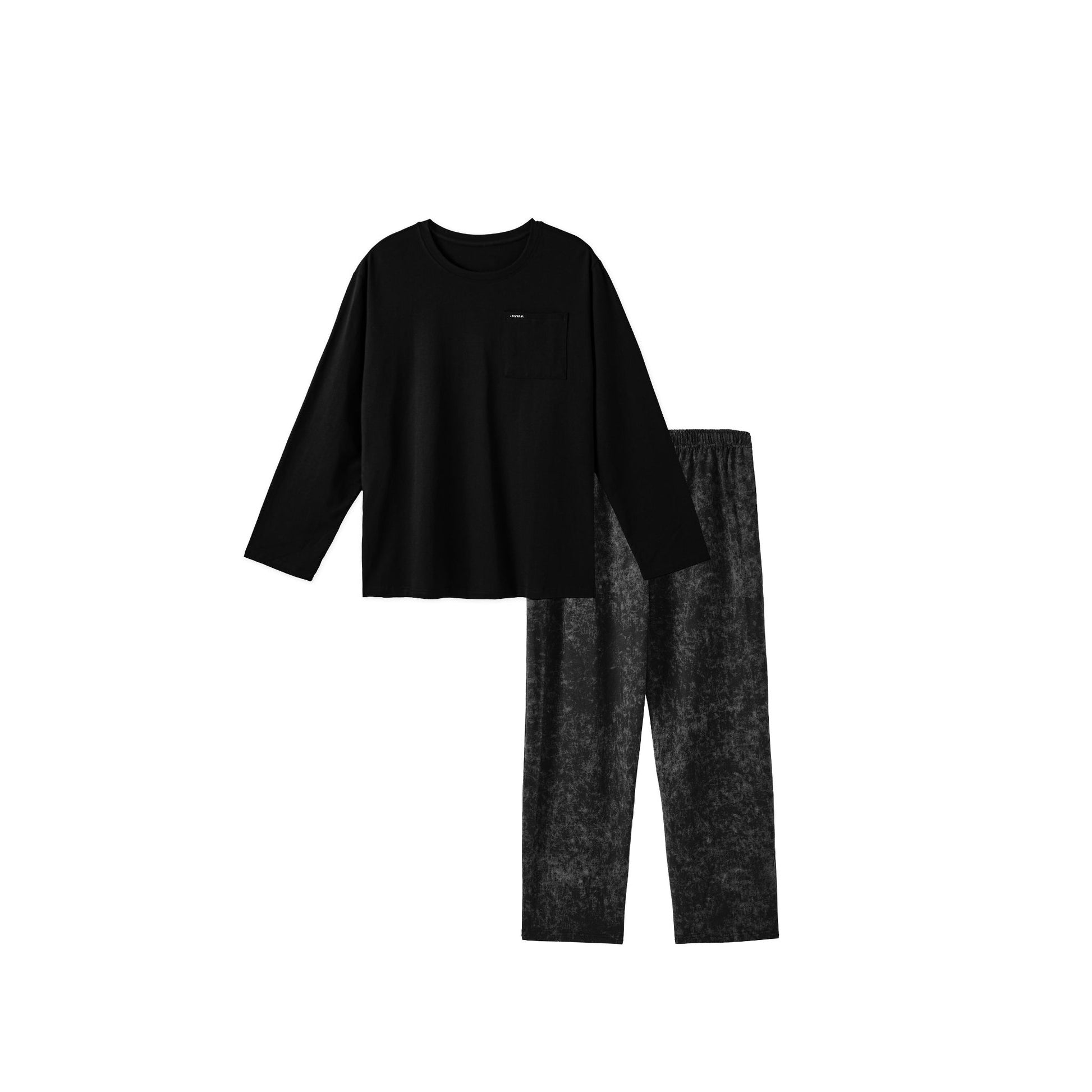 Obsidian Black Pullover with Textured Pants