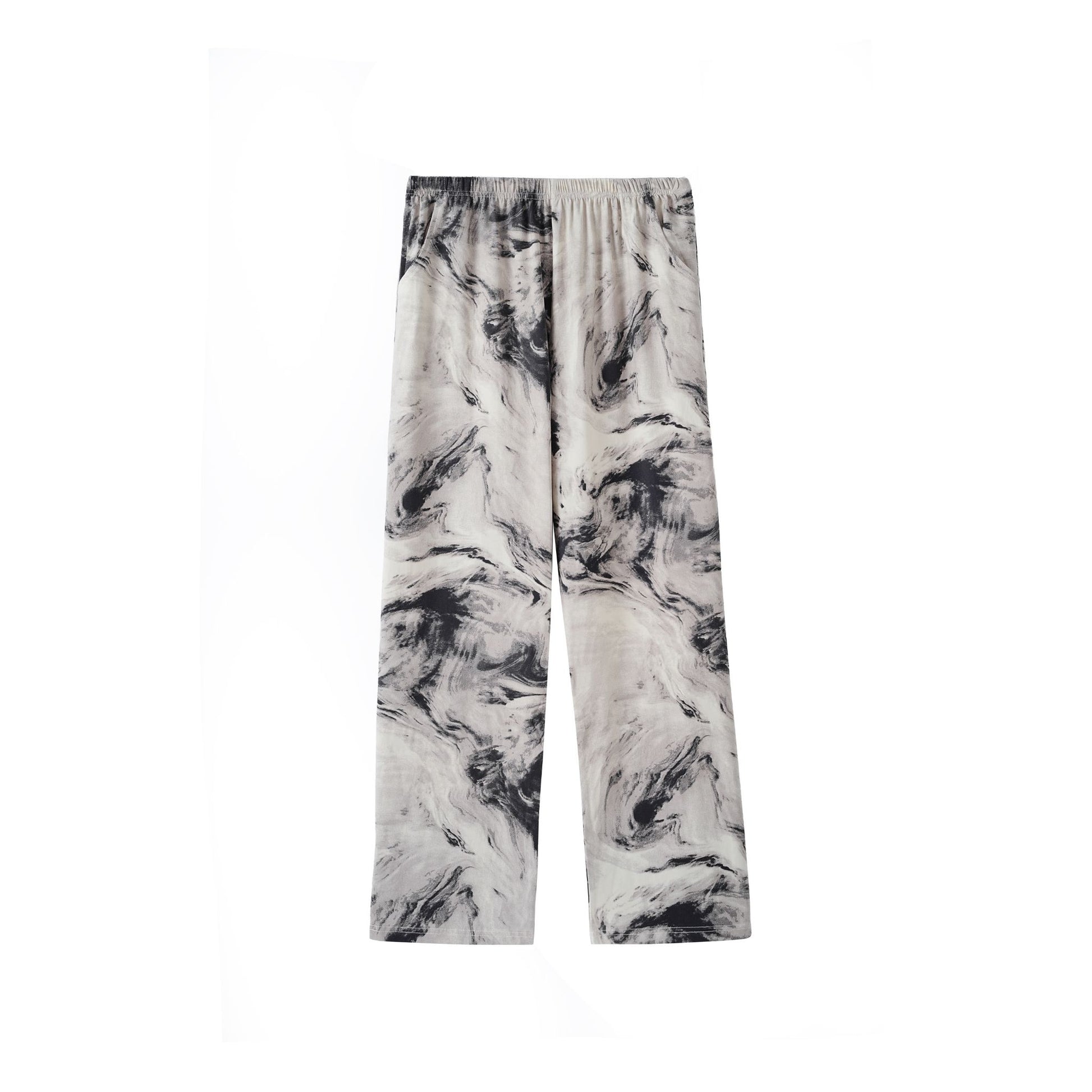 Abstract Marble Print with Button-Front