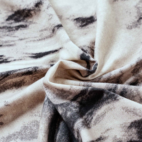 Abstract Marble Print with Button-Front