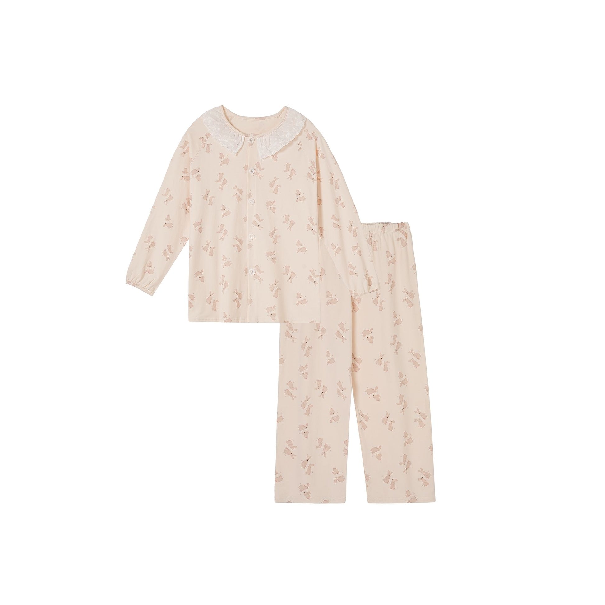 Light Pink Parisian Cottagecore with Bunny Print