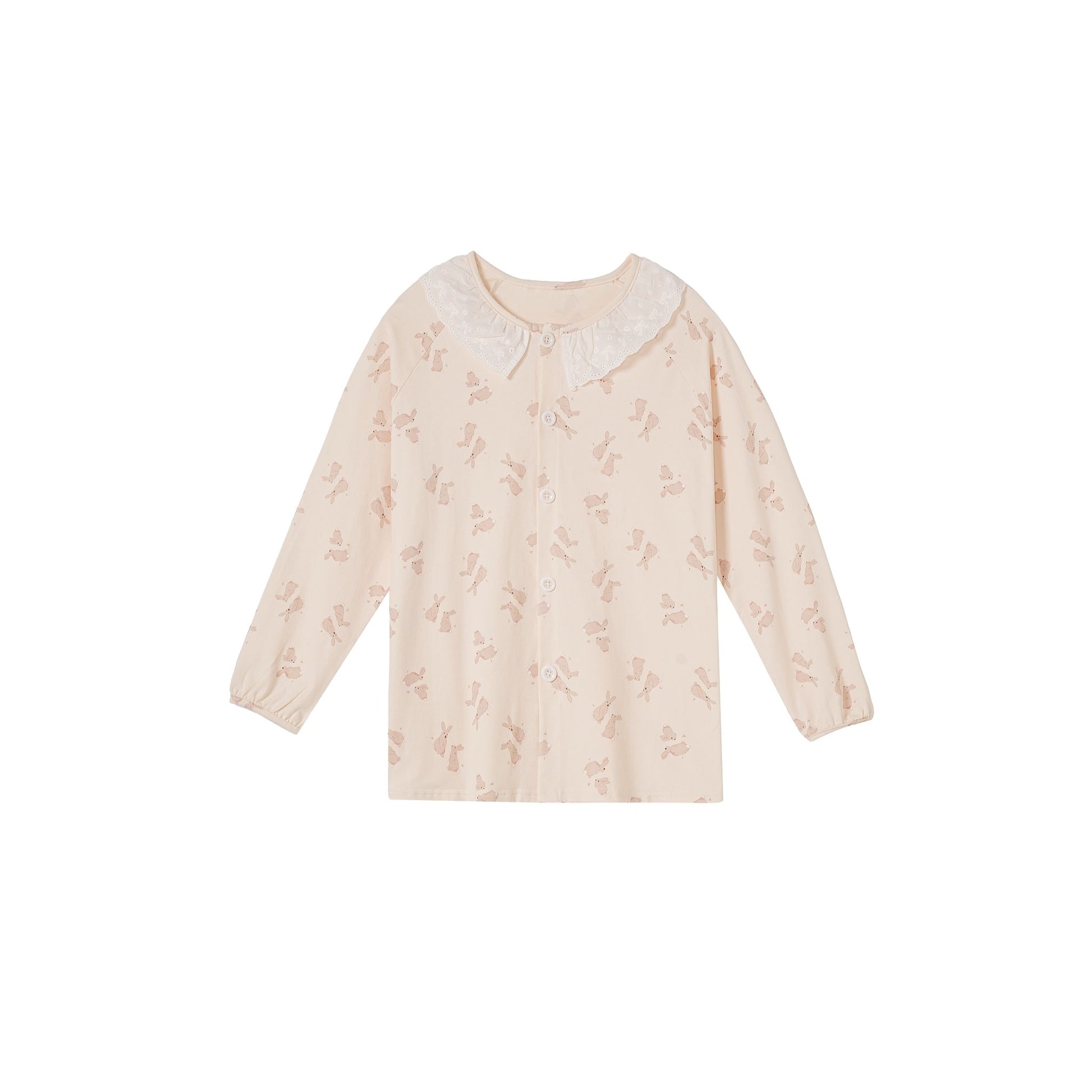 Light Pink Parisian Cottagecore with Bunny Print