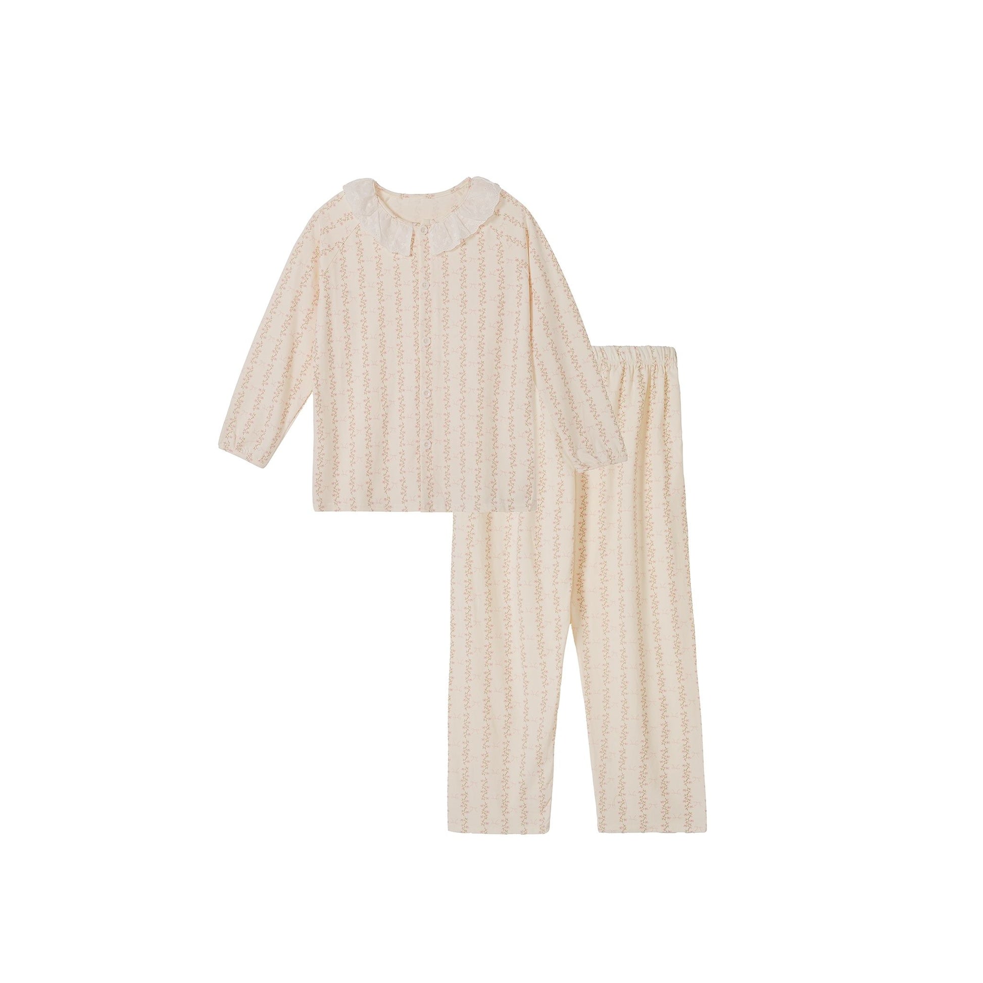 Peach Parisian Cottagecore with Pink Floral Print