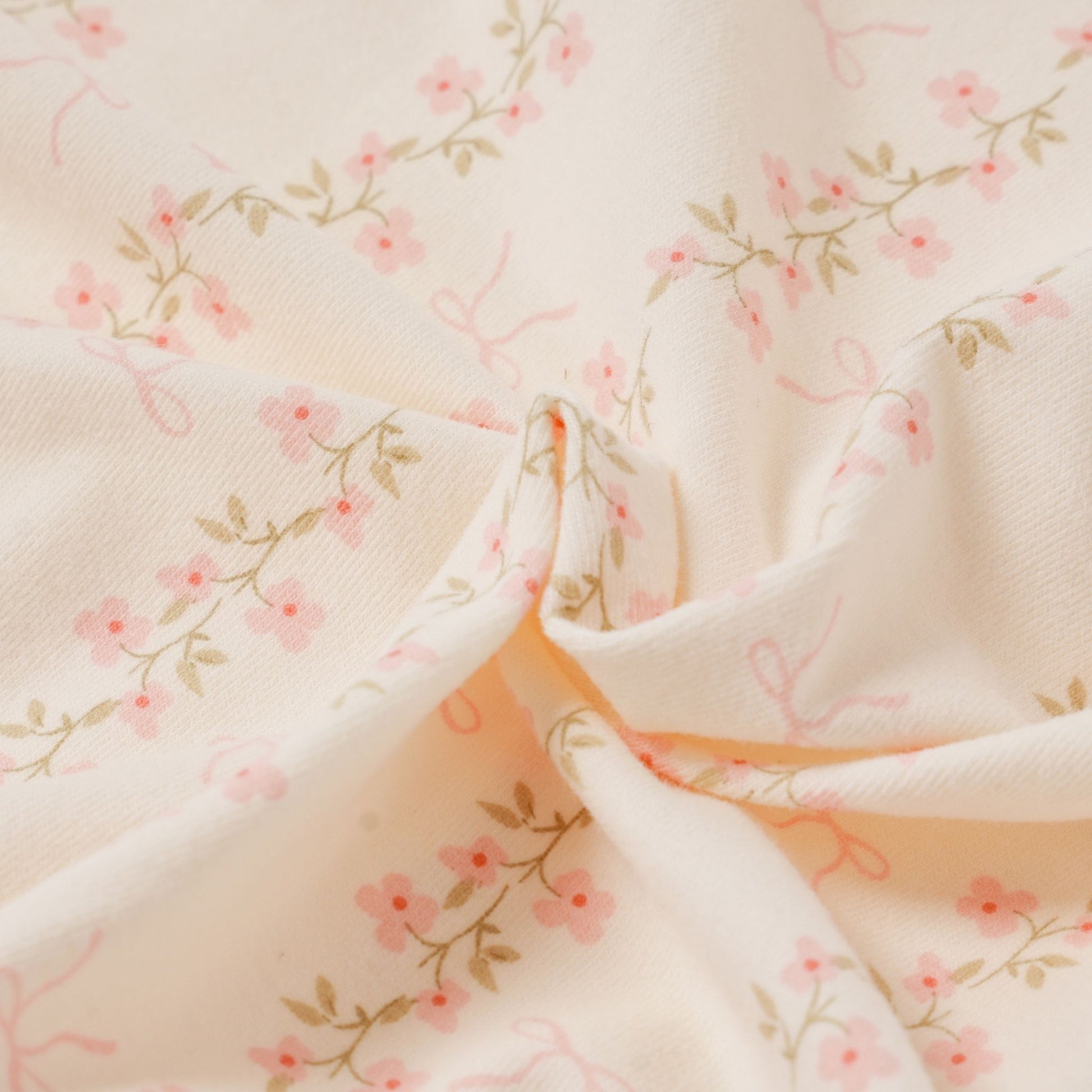 Peach Parisian Cottagecore with Pink Floral Print
