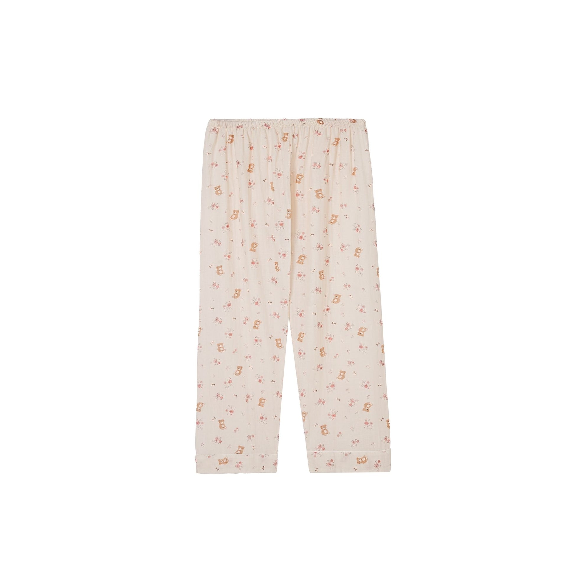 Peach Bear and Floral Print