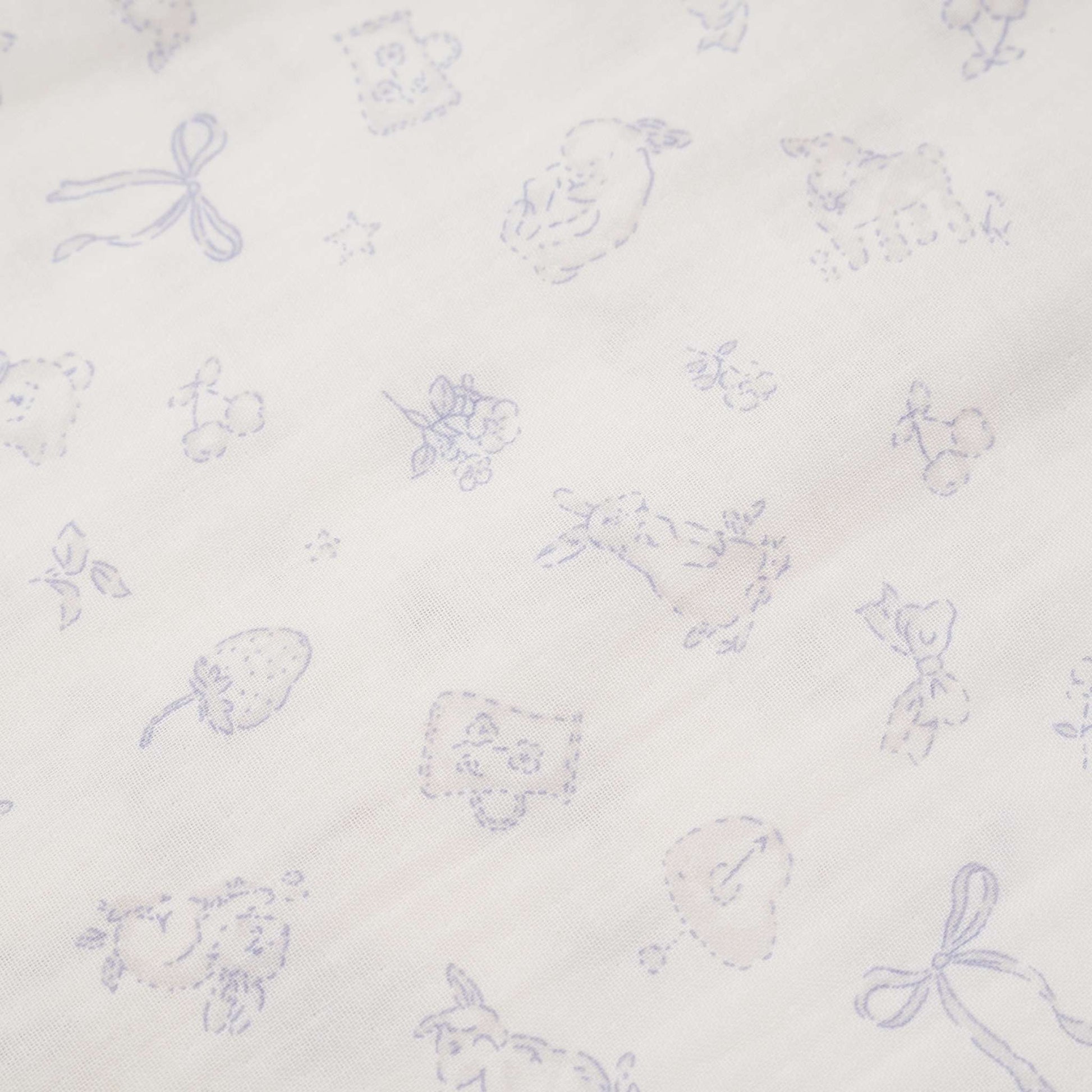Glacier White with Blue Bunny & Berry Print