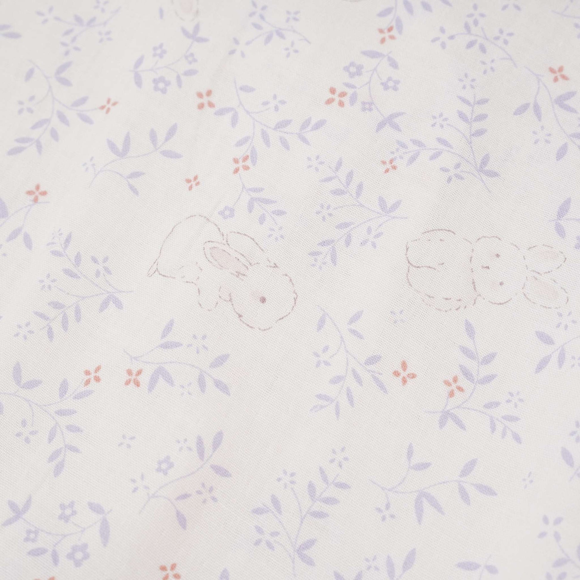 Glacier White Bunny and Leaves Print