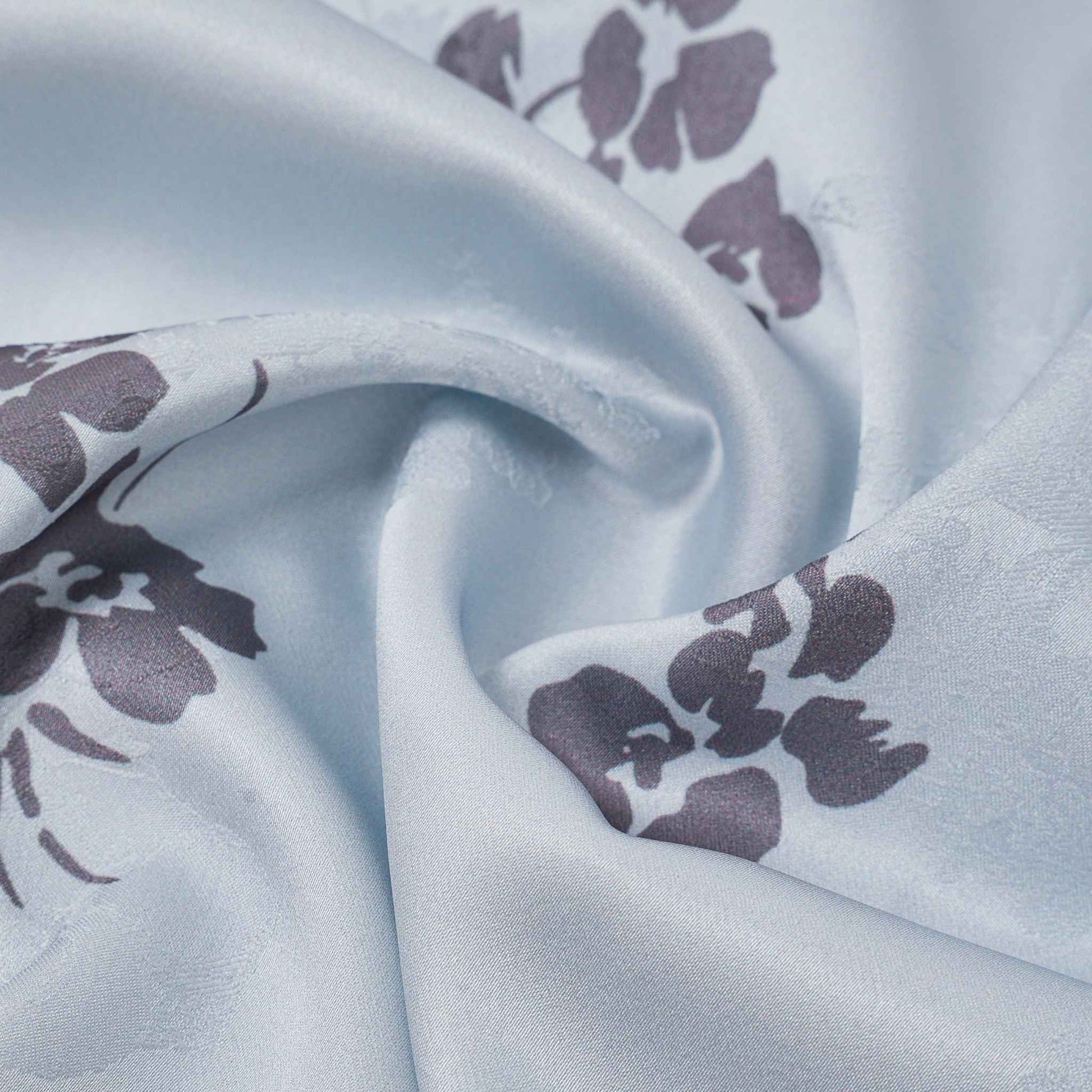 Baby Blue Floral Print with Lace Trim