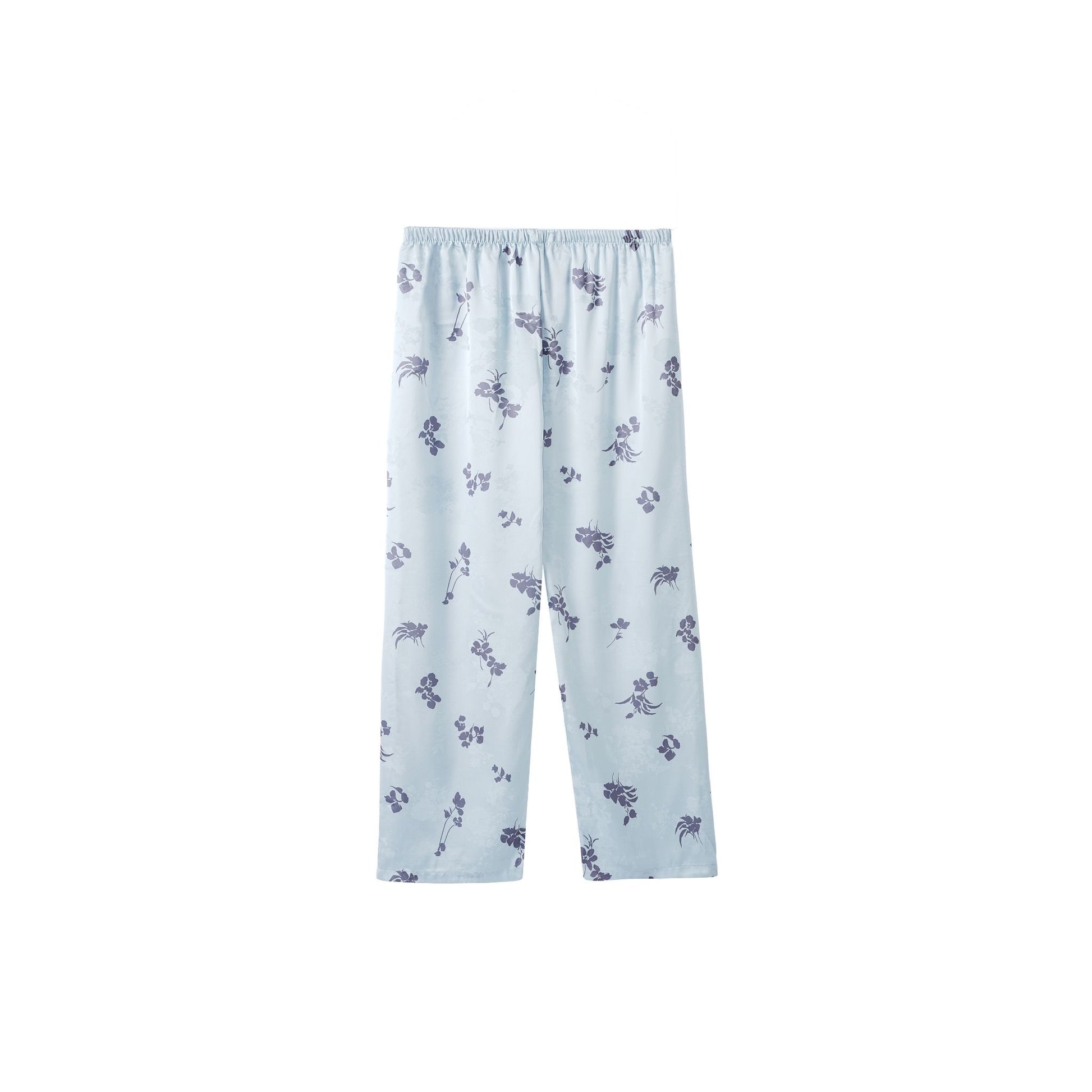 Baby Blue Floral Print with Lace Trim