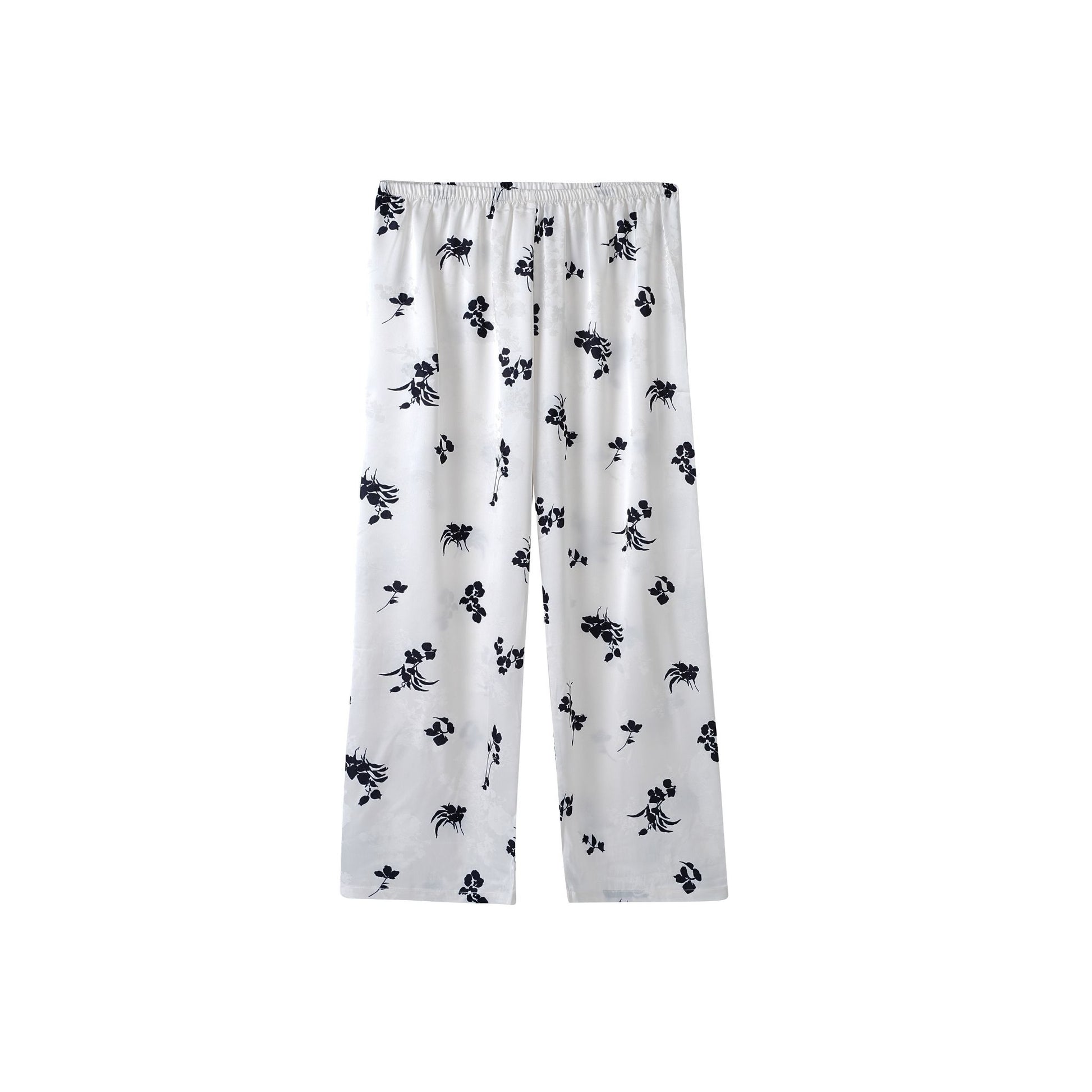 Glacier White Floral Print with Lace Trim