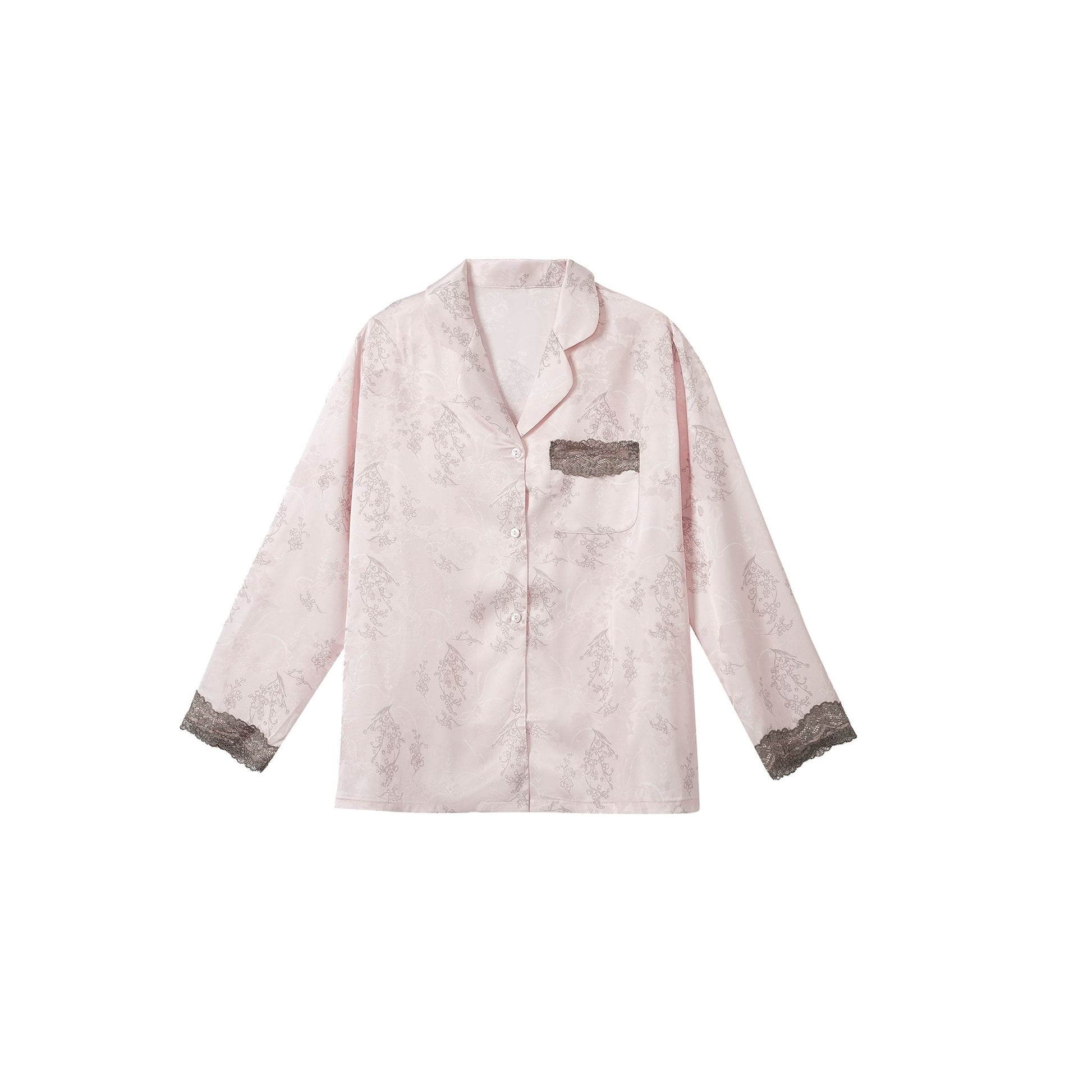 Pink Floral Print with Lace Trim